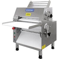 Somerset CDR-1550M 15" Countertop Two Stage Front-Operated Dough Sheeter with Metallic Rollers - 120V, 1/2 hp