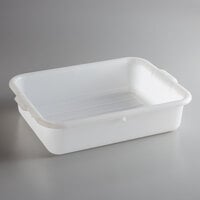 Tablecraft F1529 White 21 1/4 inch x 15 3/4 inch x 5 inch Polyethylene Plastic Bus Tub / Food Storage Box
