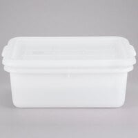 Tablecraft DBF57 White 21 1/4 inch x 15 3/4 inch x 5 inch Perforated Plastic Freezer Safe Drain Box Combo