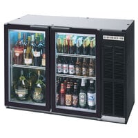 Beverage-Air BB48HC-1-FG-B 48 inch Black Underbar Height Glass Door Back Bar Refrigerator