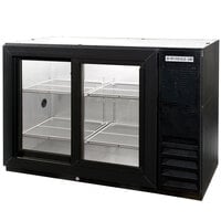 Beverage-Air BB48HC-1-F-GS-B 48 inch Black Underbar Height Sliding Glass Door Back Bar Refrigerator