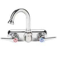 T&S B-1146-01 Wall Mount Workboard Faucet with 4 inch Centers, 2 15/16 inch Gooseneck Spout, Escutcheon, Stream Regulator, and Tailpieces