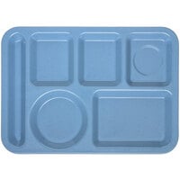 Carlisle 4398192 10 inch x 14 inch Sandshades Heavy Weight Melamine Left Hand 6 Compartment Tray