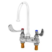 T&S B-0892-LN Deck Mount Centerset Mixing Faucet Base with 4 inch Centers and 4 inch Wrist Action Handles