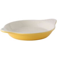 Tuxton B8N-0902 9 oz. Saffron / Eggshell Round China Shirred Egg Dish - 12/Case
