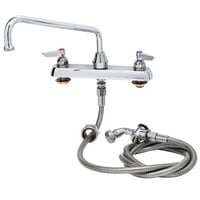 T&S B-1171-01 Deck Mount Workboard Faucet with 4" Centers, 16" Swing Nozzle, and 002857-40 Spray Valve