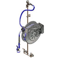 T&S B-1434-RG 50' Open Hose Reel with 8" Centers, EB-0107 Spray Valve, Control Valve, Check Valves, and Vacuum Breaker