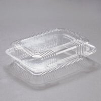 Dart PET32UT1 StayLock® 9 3/8" x 6 3/4" x 2 5/8" Clear Hinged PET Plastic Medium Dome Oblong Container - 250/Case