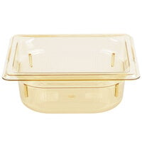 Vollrath 9062410 Super Pan® 1/6 Size Amber High Heat Plastic Food Pan - 2 1/2 inch Deep