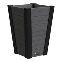 Mayne Horizon 15" x 15" x 22" Square Charcoal Vinyl Tapered Planter