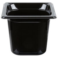 Vollrath 9066420 Super Pan® 1/6 Size Black High Heat Plastic Food Pan - 6 inch Deep