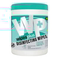 WipesPlus 6" x 6 3/4" 240-Count Lemon Scent Alcohol-Free Surface Disinfecting Wipes - 6/Pack