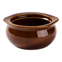 Acopa 12 oz. Brown Stoneware Onion Soup Crock / Bowl - 24/Case