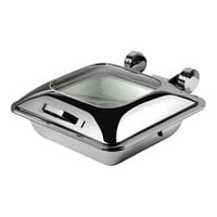 Smart Buffet Ware Smart W by Front of the House 5.75 Qt. Square Induction Chafer with Tempered Glass Lid and Stainless Steel Food Pan BCH011MSS18