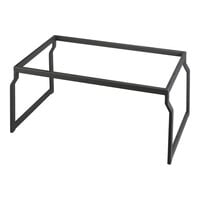 Smart Buffet Ware T-Collection by Front of the House 22" x 12 3/4" x 10" Full Size Black Stainless Steel Riser