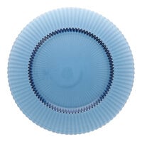 Zwiesel Fortessa Archie 8 1/2" Cornflower Blue Round Glass Salad / Dessert Plate - 4/Case