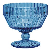 Zwiesel Fortessa Archie 10 oz. Cornflower Blue Round Glass Footed Dessert Bowl - 6/Case