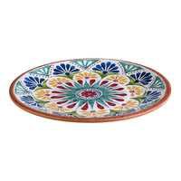 APS Arabesque 10 3/8" Multicolored Round Melamine Coupe Plate - Sample