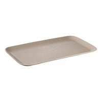 APS Nero 20 7/8" x 12 3/4" Brown Rectangular Melamine Serving Tray - 4/Case