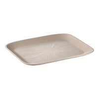APS Nero 12 3/4" x 10 3/8" Brown Rectangular Melamine Serving Tray - 6/Case