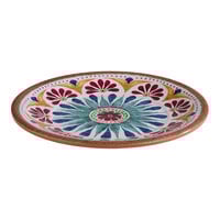 APS Arabesque 8 1/2" Multicolored Round Melamine Coupe Plate - Sample