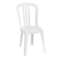 Grosfillex US495504 / US495004 Miami Bistro White Outdoor Stacking Resin Sidechair - Pack of 4