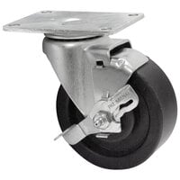 Advance Tabco RA-45 4 inch Hi-Temp Oven Rack Swivel Plate Caster with Brake