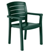Grosfillex 46119078 / US119078 Acadia Amazon Green Classic Stacking Resin Armchair - Pack of 4