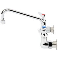 T&S B-2414-CR-SC Wall Mount Mixing Faucet with 8 inch Adjustable Centers, 8 inch Swing Nozzle, Spring Checks, and Cerama Cartridges