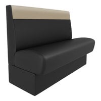 QA Group Cascade 60" Long Fawn Head Roll Single Back Booth - 42" High