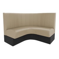 QA Group Cascade 48" Long Fawn Channel 1/4 Circle Corner Booth - 42" High