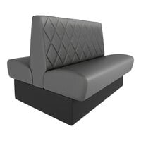 QA Group Cascade 48" Long Graphite Diamond Tufted Double Back Booth - 36" High