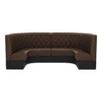 QA Group Cascade 96" Long Cafe Diamond Tufted 1/2 Circle Booth - 42" High