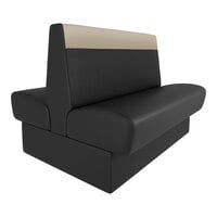 QA Group Cascade 48" Long Fawn Head Roll Double Back Booth - 42" High