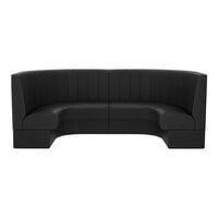 QA Group Cascade 96" Long Ebony Channel 1/2 Circle Booth - 42" High