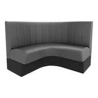 QA Group Cascade 48" Long Graphite Channel 1/4 Circle Corner Booth - 42" High