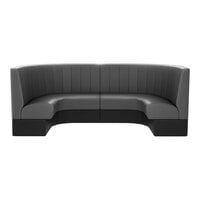 QA Group Cascade 96" Long Graphite Channel 1/2 Circle Booth - 42" High