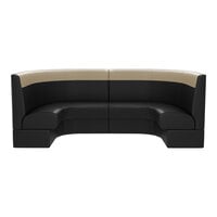 QA Group Cascade 96" Long Fawn Head Roll 1/2 Circle Booth - 42" High