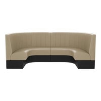 QA Group Cascade 96" Long Fawn Channel 1/2 Circle Booth - 42" High