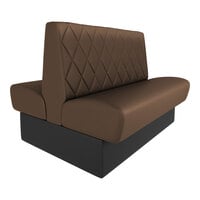 QA Group Cascade 30" Long Cafe Diamond Tufted Double Back Booth - 36" High