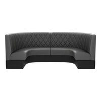 QA Group Cascade 96" Long Graphite Diamond Tufted 1/2 Circle Booth - 42" High