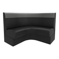 QA Group Cascade 48" Long Graphite Head Roll 1/4 Circle Corner Booth - 42" High