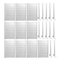 Mod-Fence Mod-Privacy 6' x 40' White Privacy Fence Kit with 10 Fence Panels and 12 Fence Posts