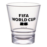 GET FIFA World Cup 2026™ 9 oz. SAN Plastic Stackable Rocks / Old Fashioned Glass with Black Logo - 24/Case