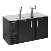 Beverage-Air DD58HC-B 1 Single and 1 Double Tap Kegerator Beer Dispenser - Black, (2) 1/2 Keg Capacity