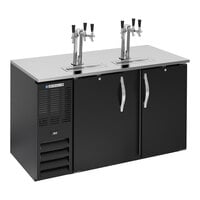 Beverage-Air DD58HC-B-069 2 Triple Tap Kegerator Beer Dispenser - Black, (2) 1/2 Keg Capacity