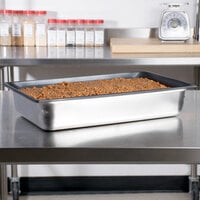 Vollrath 90047 Super Pan 3® Full Size 4 inch Deep Anti-Jam Stainless Steel SteelCoat x3 Non-Stick Steam Table / Hotel Pan - 22 Gauge