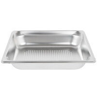 Vollrath 90223 Super Pan 3® 1/2 Size 2 1/2 inch Deep Anti-Jam Perforated Stainless Steel Steam Table / Hotel Pan - 22 Gauge