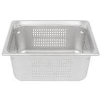 Vollrath 90263 Super Pan 3® 1/2 Size 6 inch Deep Anti-Jam Perforated Stainless Steel Steam Table / Hotel Pan - 22 Gauge