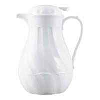 Choice 64 oz. White Thermal Swirl Coffee Carafe / Server - 6/Case